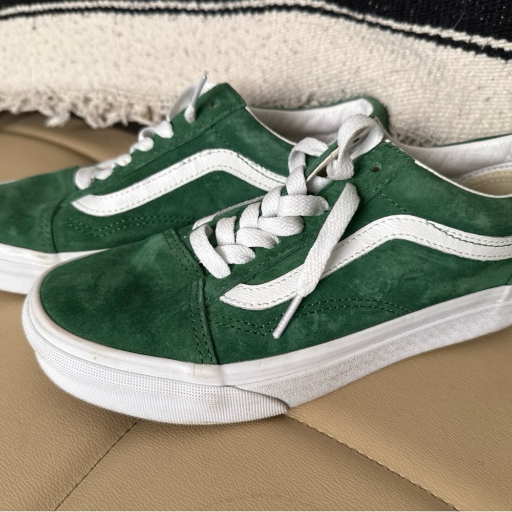 Vans Green, White Sneakers Womens 6.5, Mens 5